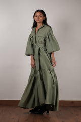 Green Shirt Kaavya Dress - Dress - Mizyana