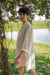 Grey Applique Dress - Dress - Mizyana