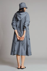 Grey Denim Hoodie Dress - Dress - Mizyana
