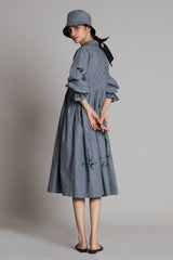 Grey Denim Tiered Dress - Dress - Mizyana