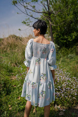 Grey Smocking Dress - Dress - Mizyana