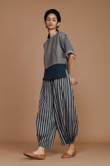 Grey with Charcoal Striped CB Ekin Co-Ord Set - Co-ord Set - Mizyana