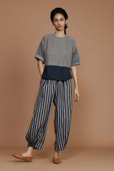 Grey with Charcoal Striped CB Ekin Co-Ord Set - Co-ord Set - Mizyana