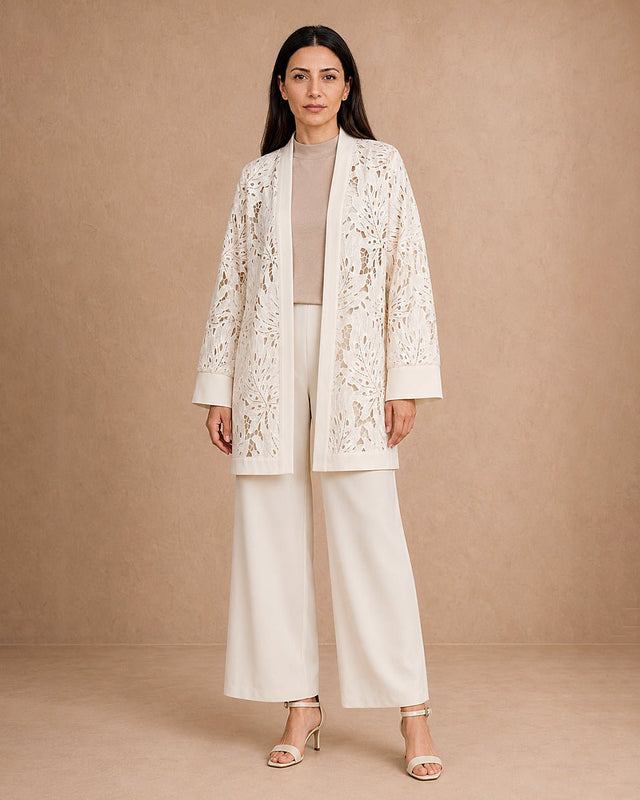 Guipure Botanical Lace Jacket - Jacket - Mizyana