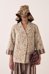 Gulzar Psyflora Tie Knot Shirt Set - Two-Piece Set - Mizyana