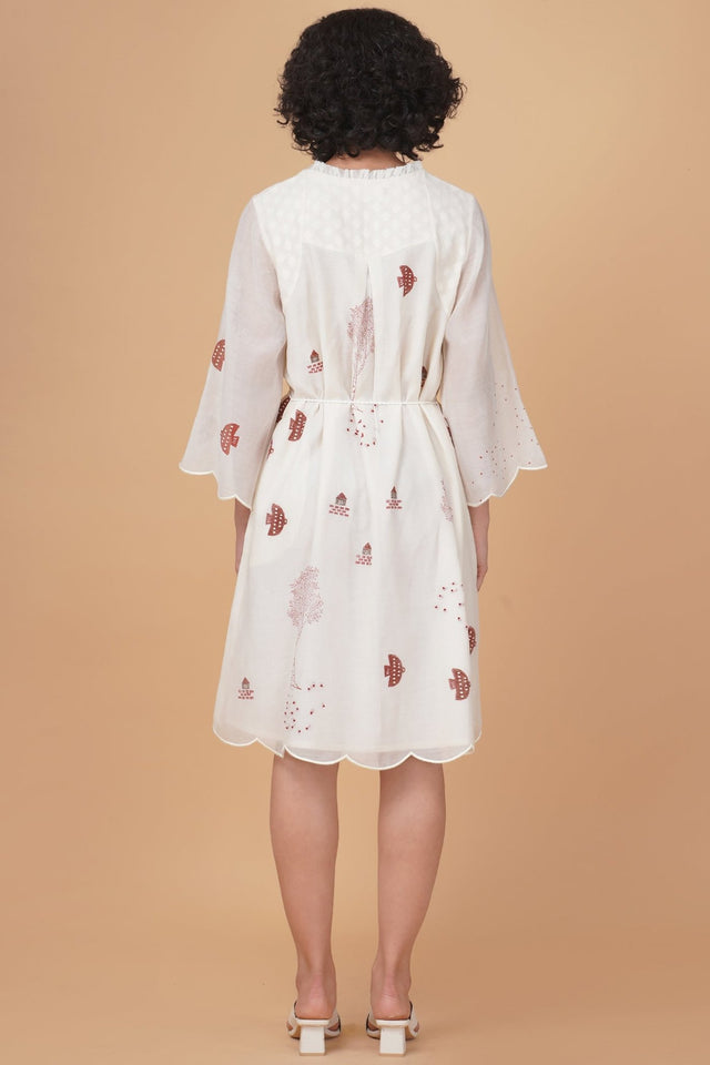 Hakoni print cotton chanderi dress - Dress - Mizyana