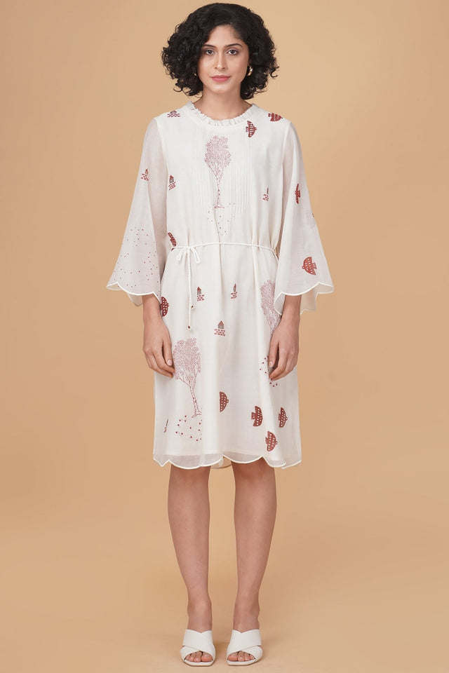 Hakoni print cotton chanderi dress - Dress - Mizyana