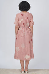 Hakoni print dress in cotton chanderi - Dress - Mizyana