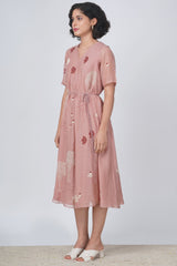 Hakoni print dress in cotton chanderi - Dress - Mizyana