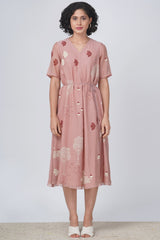 Hakoni print dress in cotton chanderi - Dress - Mizyana