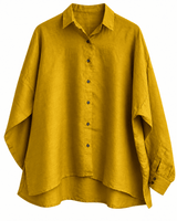 Handwoven Mulberry Silk Oversized Shirt with Collar in Seven Colours - Shirt - Mizyana