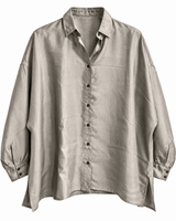 Handwoven Mulberry Silk Oversized Shirt with Collar in Seven Colours - Shirt - Mizyana