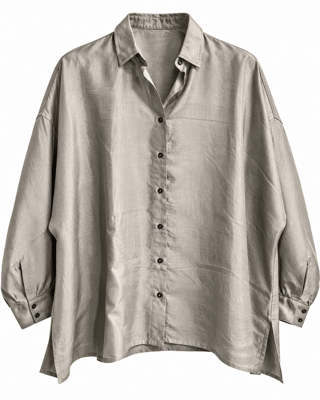 Handwoven Mulberry Silk Oversized Shirt with Collar in Seven Colours - Shirt - Mizyana