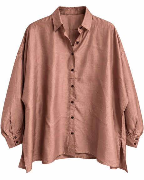 Handwoven Mulberry Silk Oversized Shirt with Collar in Seven Colours - Shirt - Mizyana