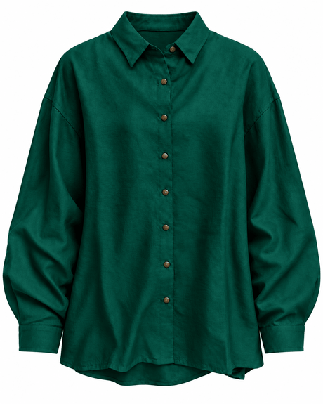 Handwoven Mulberry Silk Oversized Shirt with Collar in Seven Colours - Shirt - Mizyana