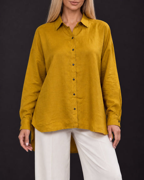 Handwoven Mulberry Silk Oversized Shirt with Collar in Seven Colours - Shirt - Mizyana