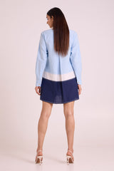 Harbour - Beach Blue Short Dress - Dress - Mizyana