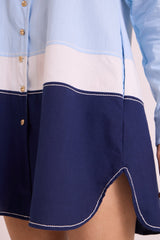 Harbour - Beach Blue Short Dress - Dress - Mizyana