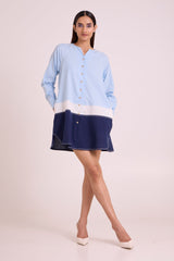 Harbour - Beach Blue Short Dress - Dress - Mizyana