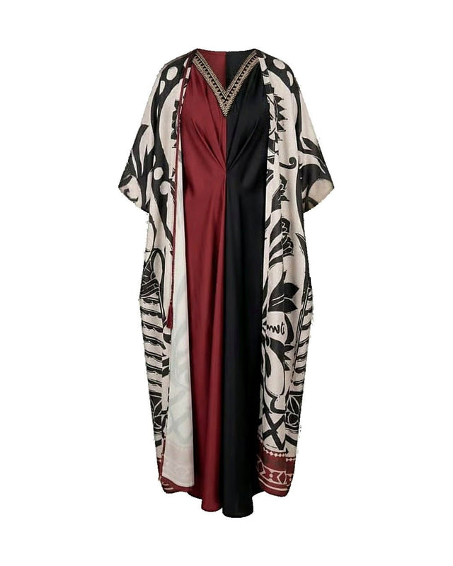 Harf Colorblock Kaftan Set - Kaftan - Mizyana