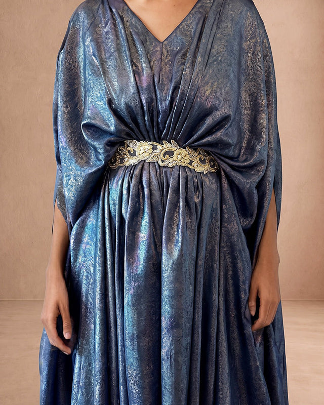Hellenic Embellished Belt Drape Kaftan - Kaftan - Mizyana