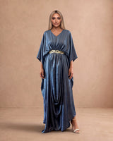 Hellenic Embellished Belt Drape Kaftan - Kaftan - Mizyana