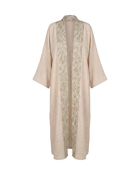 Heritage Brocade Embellished Open Abaya - Abaya - Mizyana