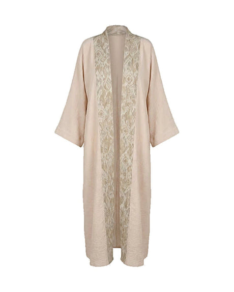 Heritage Brocade Embellished Open Abaya - Abaya - Mizyana