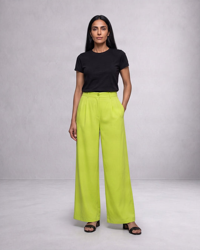 High-Waisted Cotton Trouser - Trousers - Mizyana