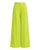 High-Waisted Cotton Trouser by MATI in lime green with front pleats and wide legs, flat front view