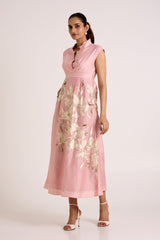 Ice Pink Paiva - Soft Bloom Midi Dress - Dress - Mizyana