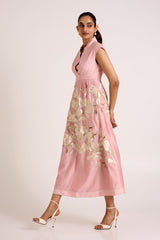 Ice Pink Paiva - Soft Bloom Midi Dress - Dress - Mizyana