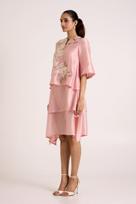 Ice Pink Quinn - Terraced Short Dress - Dress - Mizyana