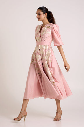 Ice Pink Saira - Circular Midi Dress - Dress - Mizyana