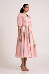 Ice Pink Saira - Circular Midi Dress - Dress - Mizyana