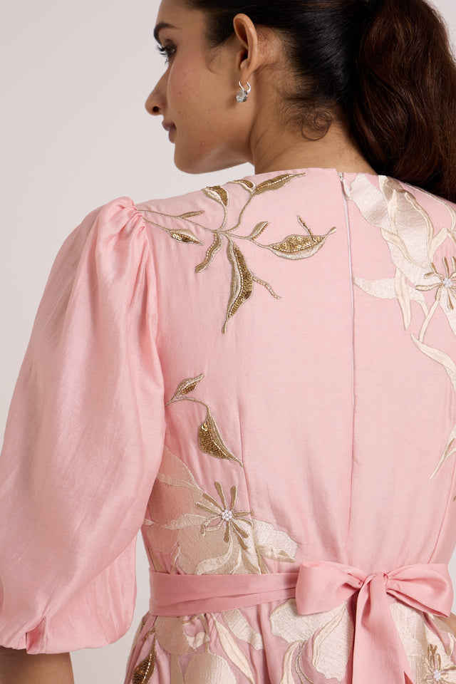 Ice Pink Saira - Circular Midi Dress - Dress - Mizyana