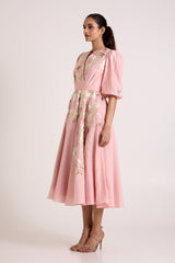Ice Pink Saira - Circular Midi Dress - Dress - Mizyana