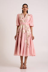 Ice Pink Saira - Circular Midi Dress - Dress - Mizyana