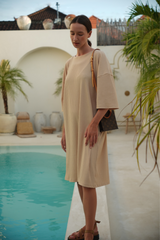 Eva ribbed dress - Cream