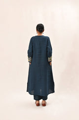 Indigo a Line Layered Kurta Set - Two-Piece Set - Mizyana