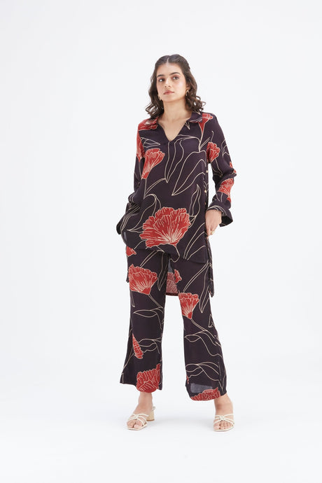 Inya Black kurta set - Two-Piece Set - Mizyana