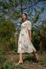 Ivory Drawstring dress - Dress - Mizyana