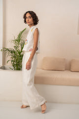 IVORY EMBROIDERED SHIRT-Shirt - Mizyana