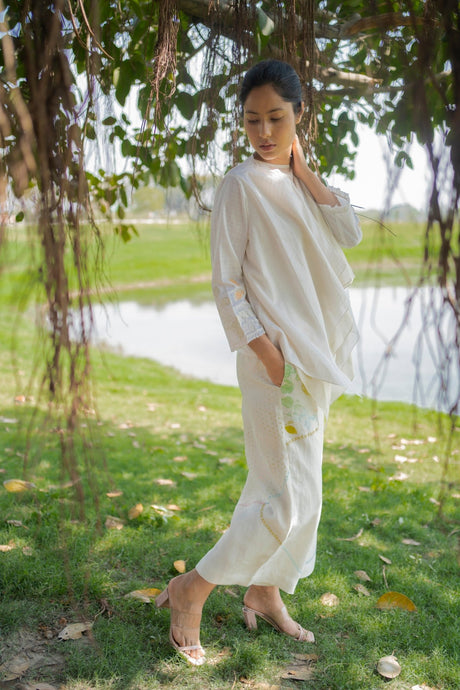 Ivory Jacket, Top and Pants - Three-Piece Set - Mizyana