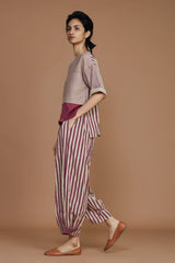 Ivory with Mauve Striped CB Ekin Co-Ord Set - Co-ord Set - Mizyana