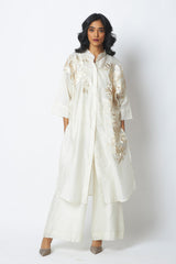 Ivory Yercad - Easy Shirt Tunic + Pants - Two-Piece Set - Mizyana
