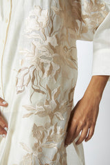 Ivory Yercad - Easy Shirt Tunic + Pants - Two-Piece Set - Mizyana