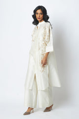 Ivory Yercad - Easy Shirt Tunic + Pants - Two-Piece Set - Mizyana