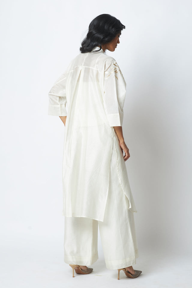 Ivory Yercad - Easy Shirt Tunic + Pants - Two-Piece Set - Mizyana