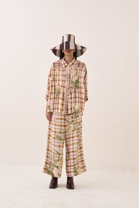 Jaali Rose Pintuck Shirt Set - Two-Piece Set - Mizyana